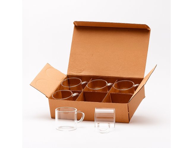 Kit Xcaras de Vidro 6 Peas