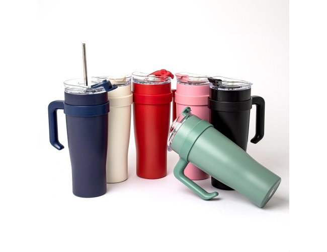 Caneca Trmica 1,2L com canudo em inox