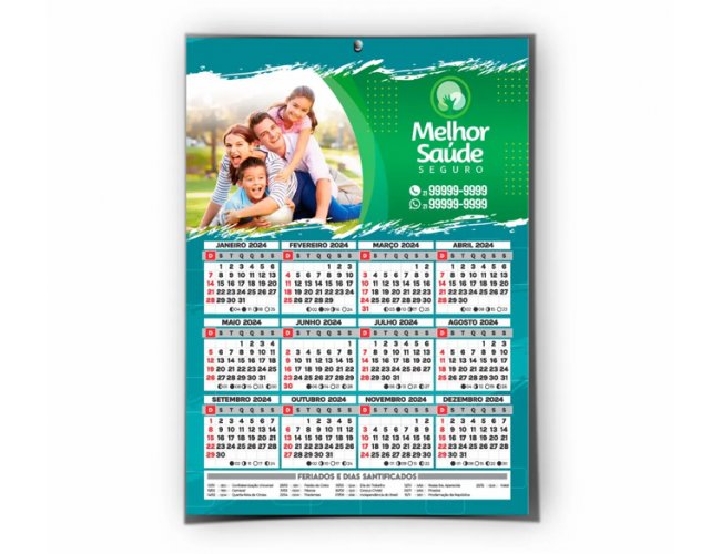 Calendrio de Parede 2026 c/ Ilhs