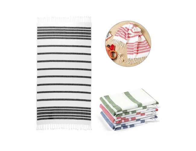 MALLORCA. Toalha de praia em algodão (70% reciclado) e poliéster (30% reciclado) (180 g/m²)