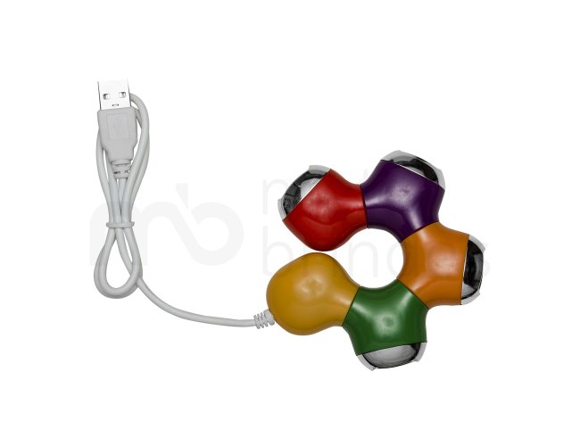 Hub Plstico Articulvel com formato de Estrela 4 entradas USB 2.0 Personalizado com seu logo