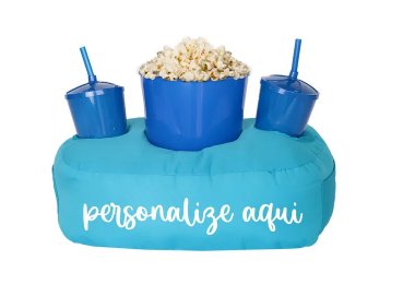 Almofada Pipoca Personalizada - Acompanha 2 copos + 1 balde