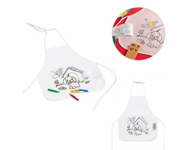 GUSTEAU. Avental de crian�a para colorir em non-woven (80 g/m�)
