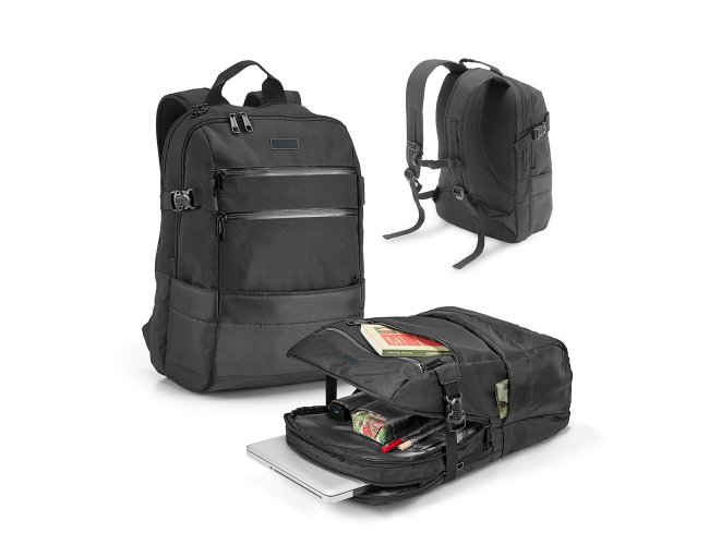 Mochila para notebook. 840D jacquard e 300D. Com 2 compartimentos. Comp