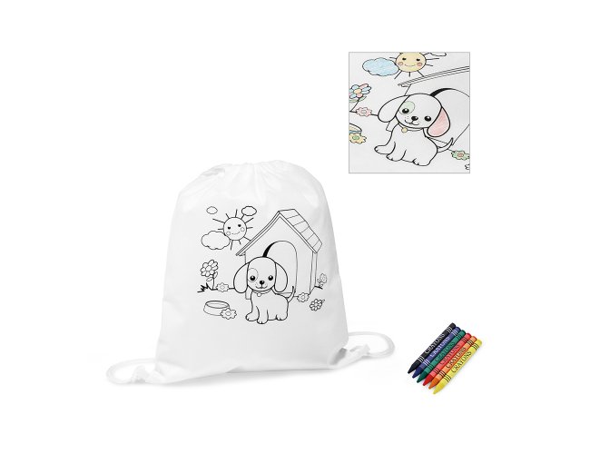 BALOO. Sacola tipo mochila para colorir