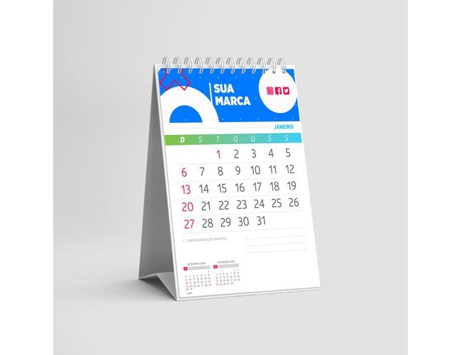Calendrio de Mesa 80x180mm 14 folhas