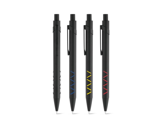 Esferogrfica. Alumnio. Com grip. 2km de escrita.     10 x 139 mm