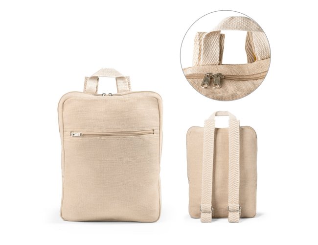 MARBELLA. Mochila em juco (275 g/m)  270 x 350 x 70 mm