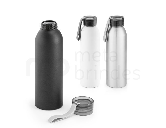 Squeeze. Alumnio. Com fita em silicone. Capacidade: 660 ml. Food grade