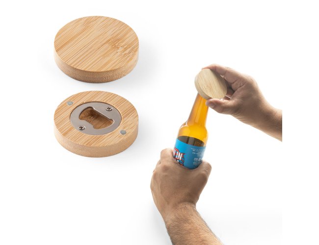AMCHUR. Porta copos em bambu com descapsulador Personalizado