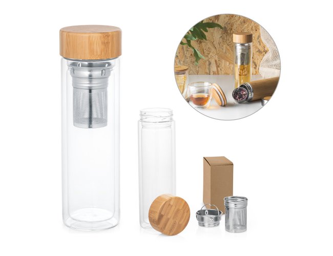. Squeeze em vidro borossilicato com infusores 490 mL