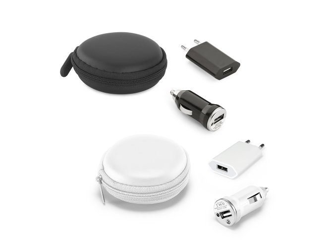 Kit de adaptadores USB. ABS. Incluso adaptador de corrente DC 110V/220V