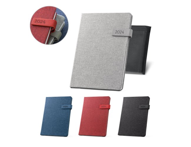 Agenda B5 (2025) em rPET c/ Fecho Magntico. 24 x 17 - Personalizada com seu logo