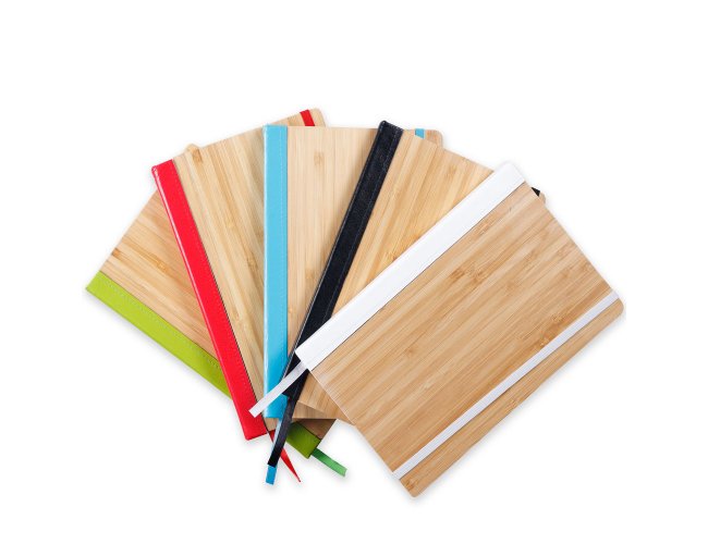 Caderno com Capa em Bambu - personalizado