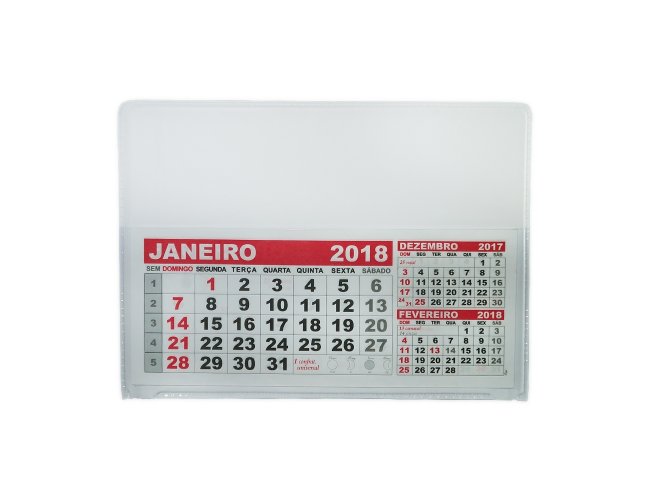 Base para Calendrio em PVC branco com "bolso" plstico para encaixar o calendrio.