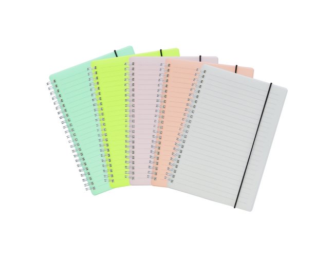 Caderno A5 Plstico com capa plstica e elstico para lacre Personalizado com seu logo