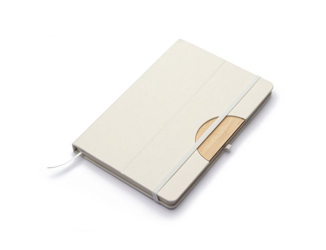 Caderno com tampa de funo de suporte para smartphone. Produzido com caixa de leite