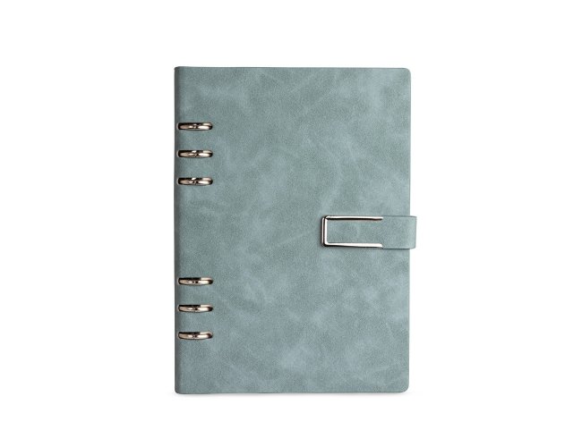 Caderno Fichrio PU -  formato A5 e um fechamento de fivela imantado que protege as 119 folhas em papel marfim 22x17cm