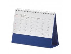 Calendrio de mesa 2024 em papel couche 115g, base em percalux.