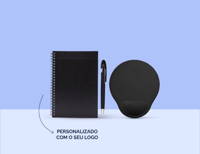 Kit Escritrio No Fico Sem - personalizado com seu logo