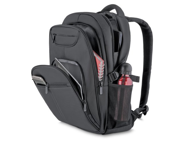 Mochila PREMIUM para notebook com Sada USB com cabo ligando ao interior da mochila