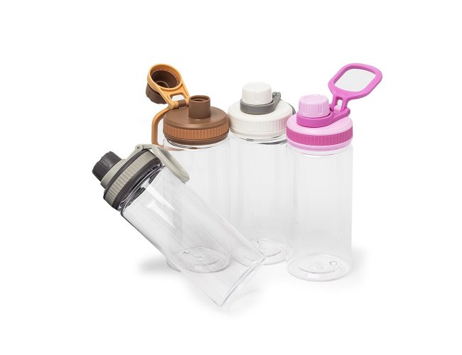 Squeeze Plstico 500ml Com tampa protetora para bocal e ala para transporte.