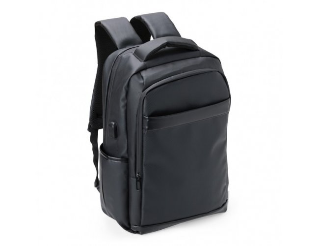 Mochila Couro Sinttico USB 36 Litros - com espao para notebooks de at 15,6" e entrada para cabo USB