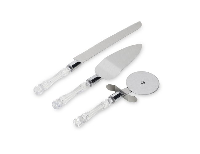 Kit Utenslios 3 Peas (Esptula + Faca + Cortador de Pizza)